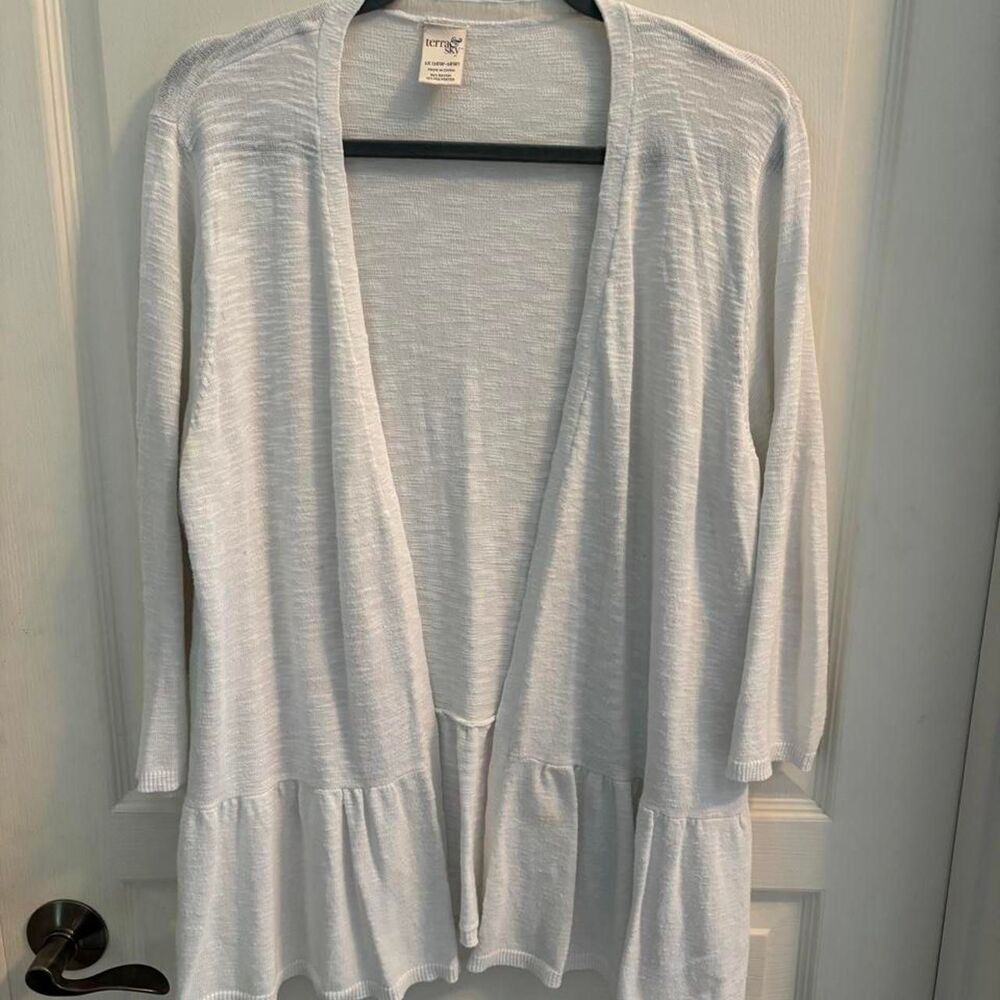 Terra-sky Women's White Cardigan